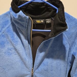 Women's Mountain Hardwear Windstopper Light Blue & Black Fleece Jacket